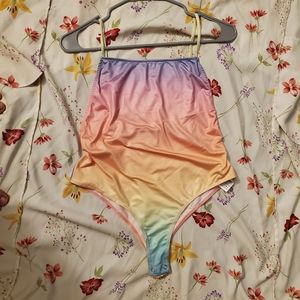 Forever 21 Silky Rainbow Bodysuit